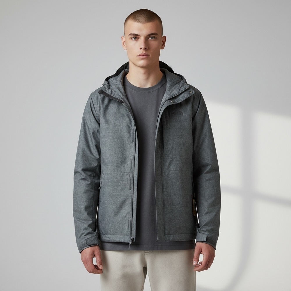 🌻NEW w/tags The North Face Dark Heathered Grey Venture II Raincoat Size Medium